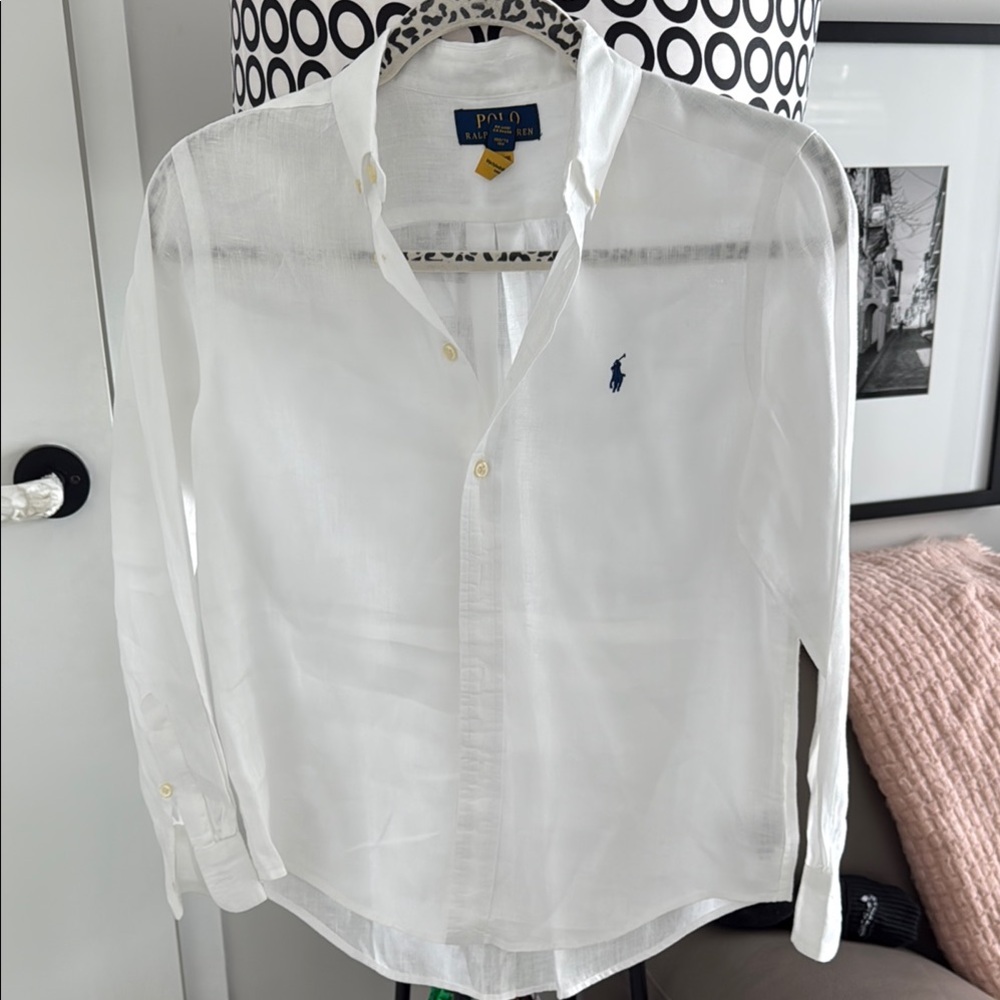 Polo by Ralph Lauren Boys  White Linen Shirt